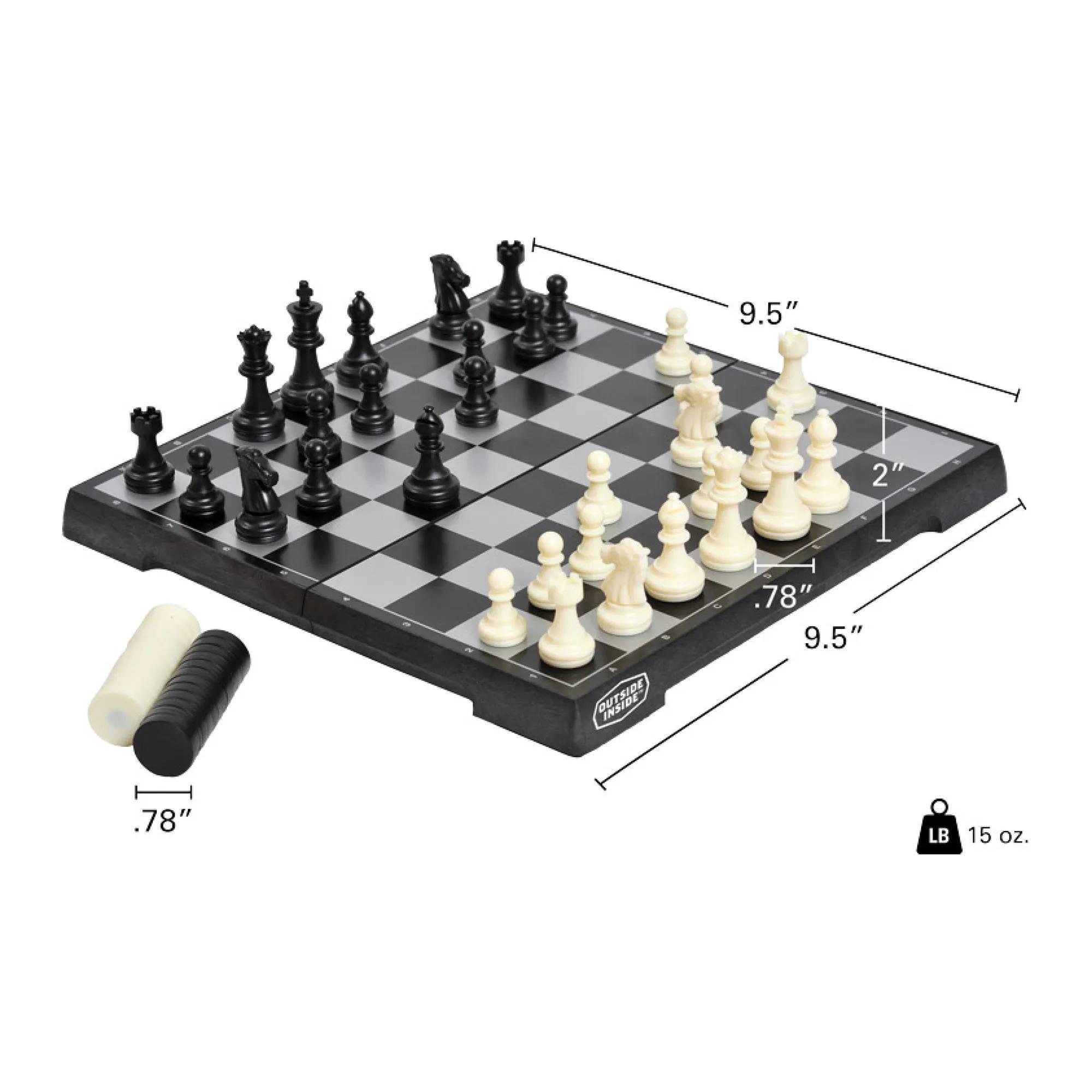 GSI OUTDOORS - Basecamp Magnetic Chess & Checkers - Black - 99929 - TOP