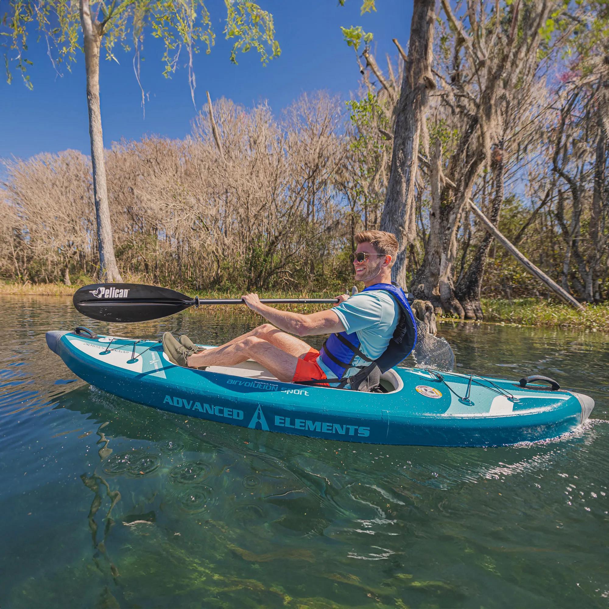 ADVANCED ELEMENTS - AirVolution™ Sport Recreational Kayak with Pump - Blue - AE3028-B - LIFE STYLE 1