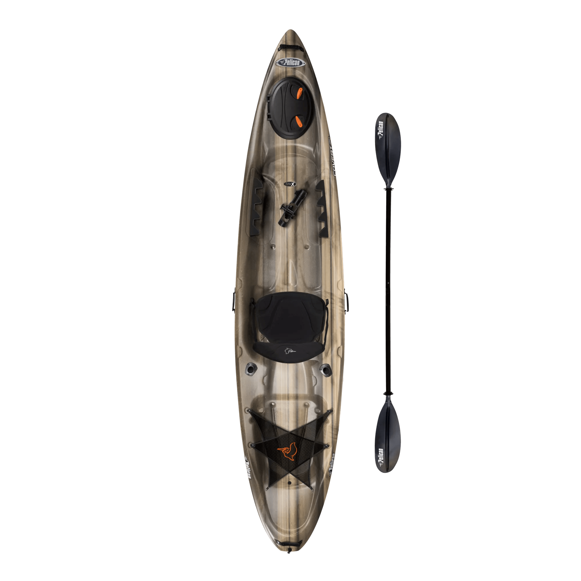 PELICAN - Covert 120 Angler Fishing Kayak - Black - KWF12P200 - TOP