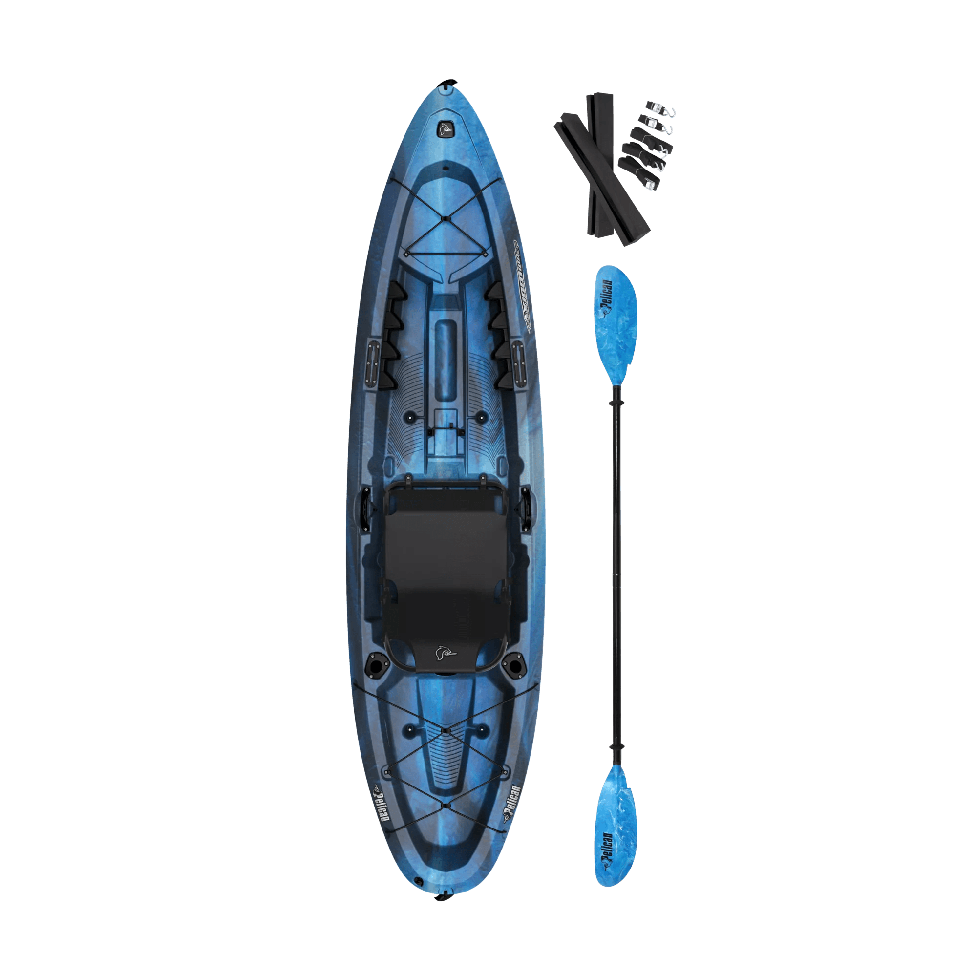 PELICAN - Axiom 100XP Fishing Kayak with Paddle - Grey - MGF10P303-00 - TOP