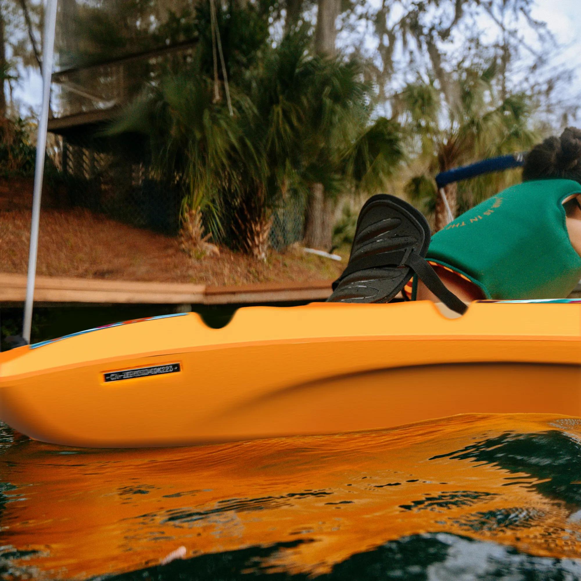 PELICAN - SOLO EVO DLX Kids Kayak with Paddle and Decals - Orange - MJS06P705-00 - LIFE STYLE 1