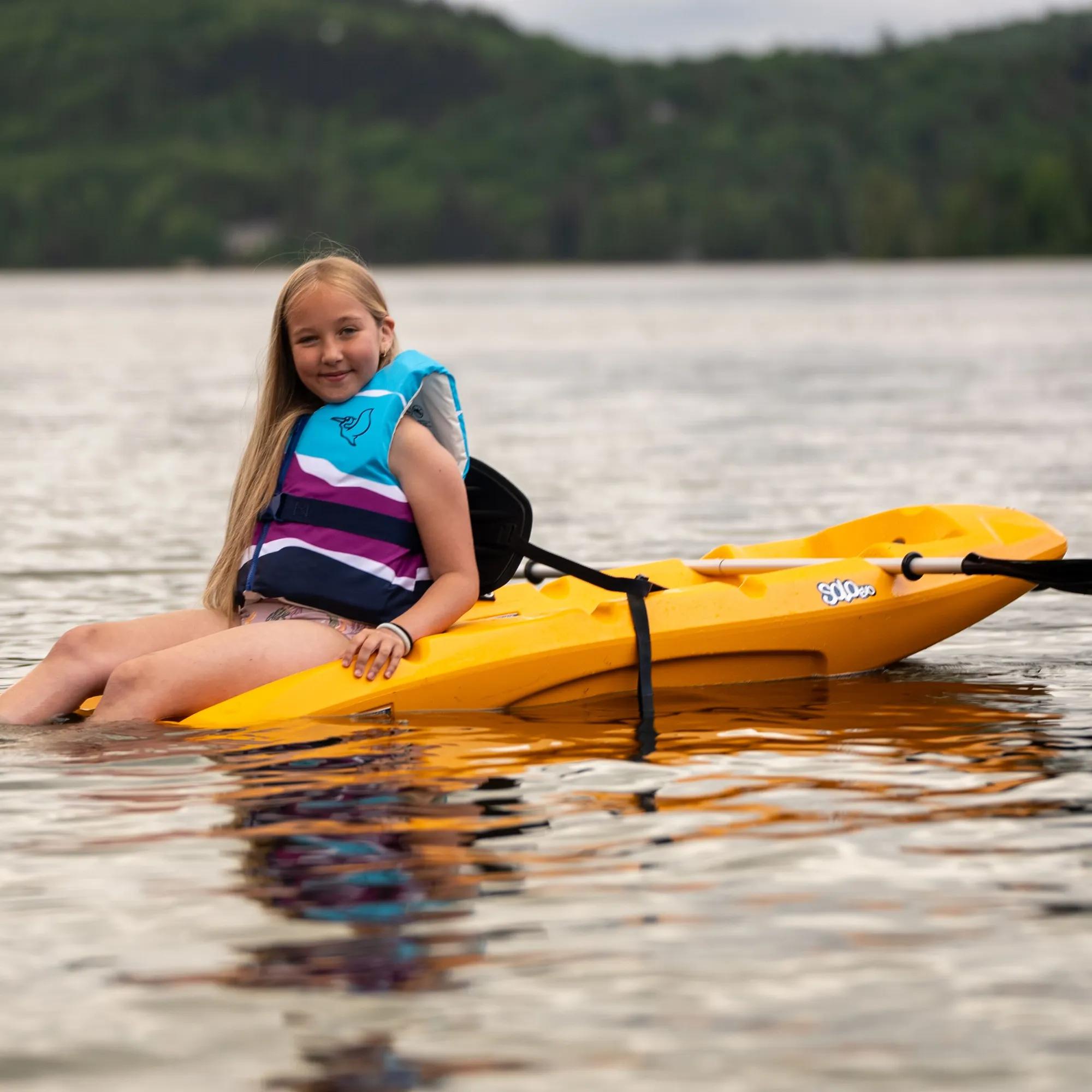PELICAN - SOLO EVO DLX Kids Kayak with Paddle and Decals - Orange - MJS06P705-00 - LIFE STYLE 3