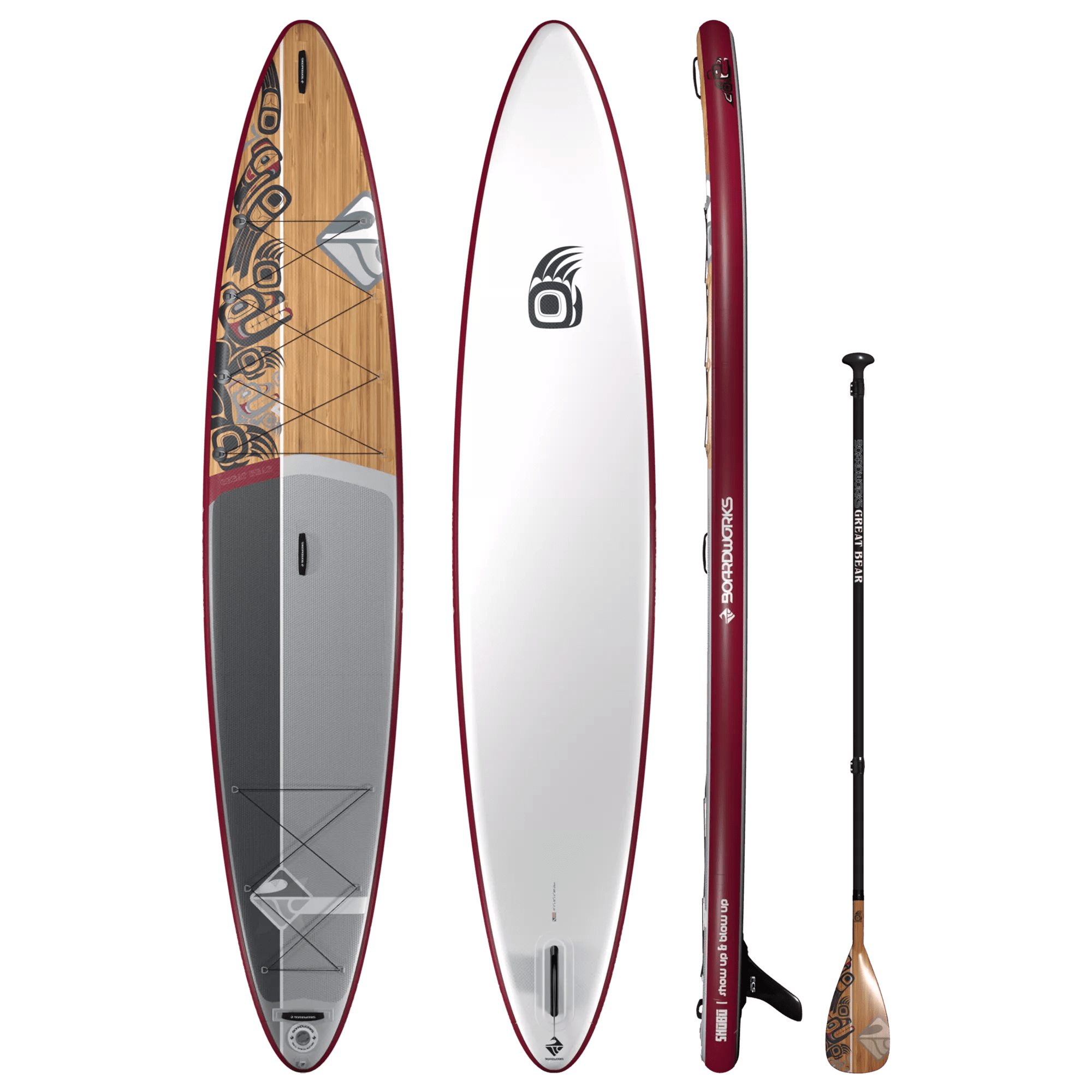 BOARDWORKS - Shubu Great Bear 14' Inflatable Paddle Board - Red - 4450419515 - TOP 