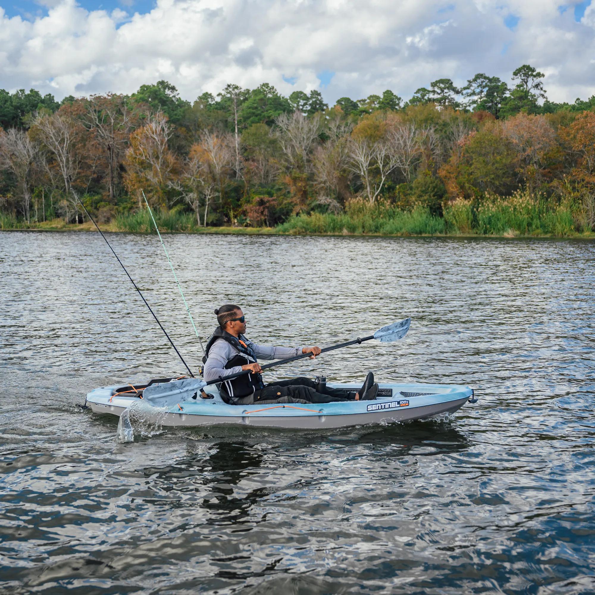 PELICAN - Sentinel 100X Angler Fishing Kayak - Grey - MBL10P205-00 - LIFE STYLE 3