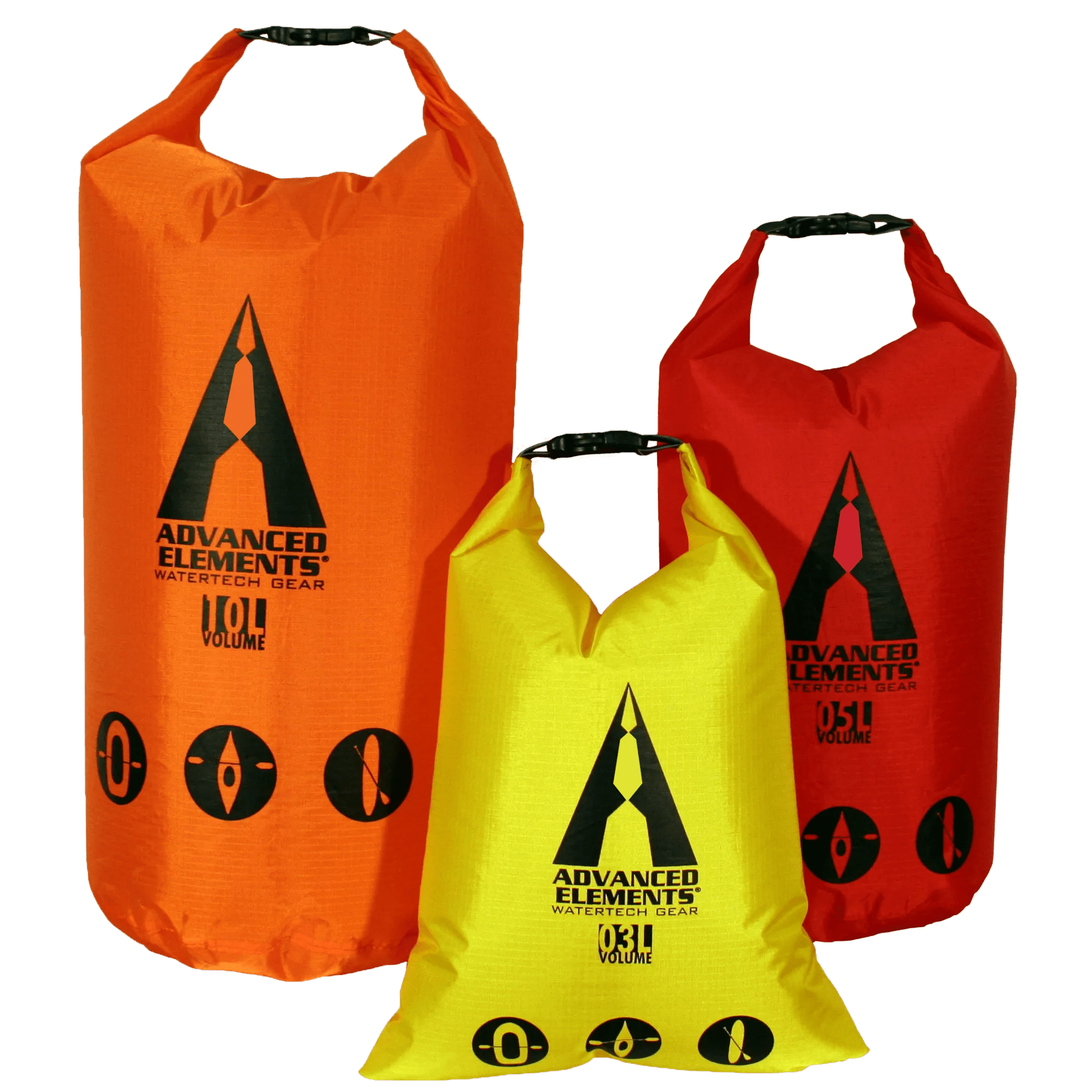 ADVANCED ELEMENTS - Ensemble de sacs étanches avec ouverture à enroulement Packlite - Red - AE3506 - ISO 