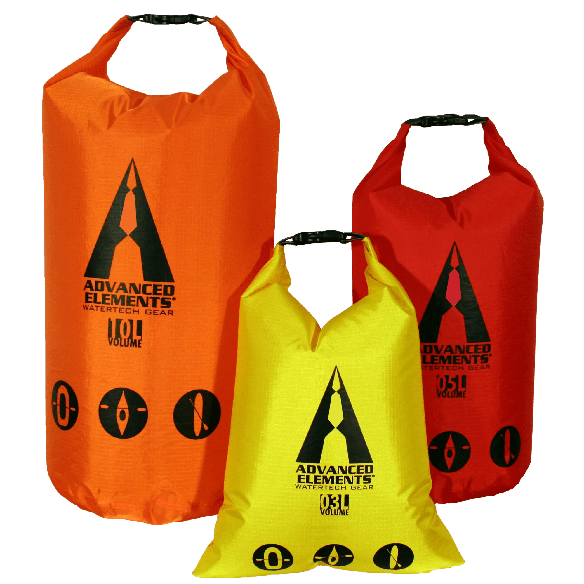 ADVANCED ELEMENTS - Ensemble de sacs étanches avec ouverture à enroulement Packlite - Red - AE3506 - 