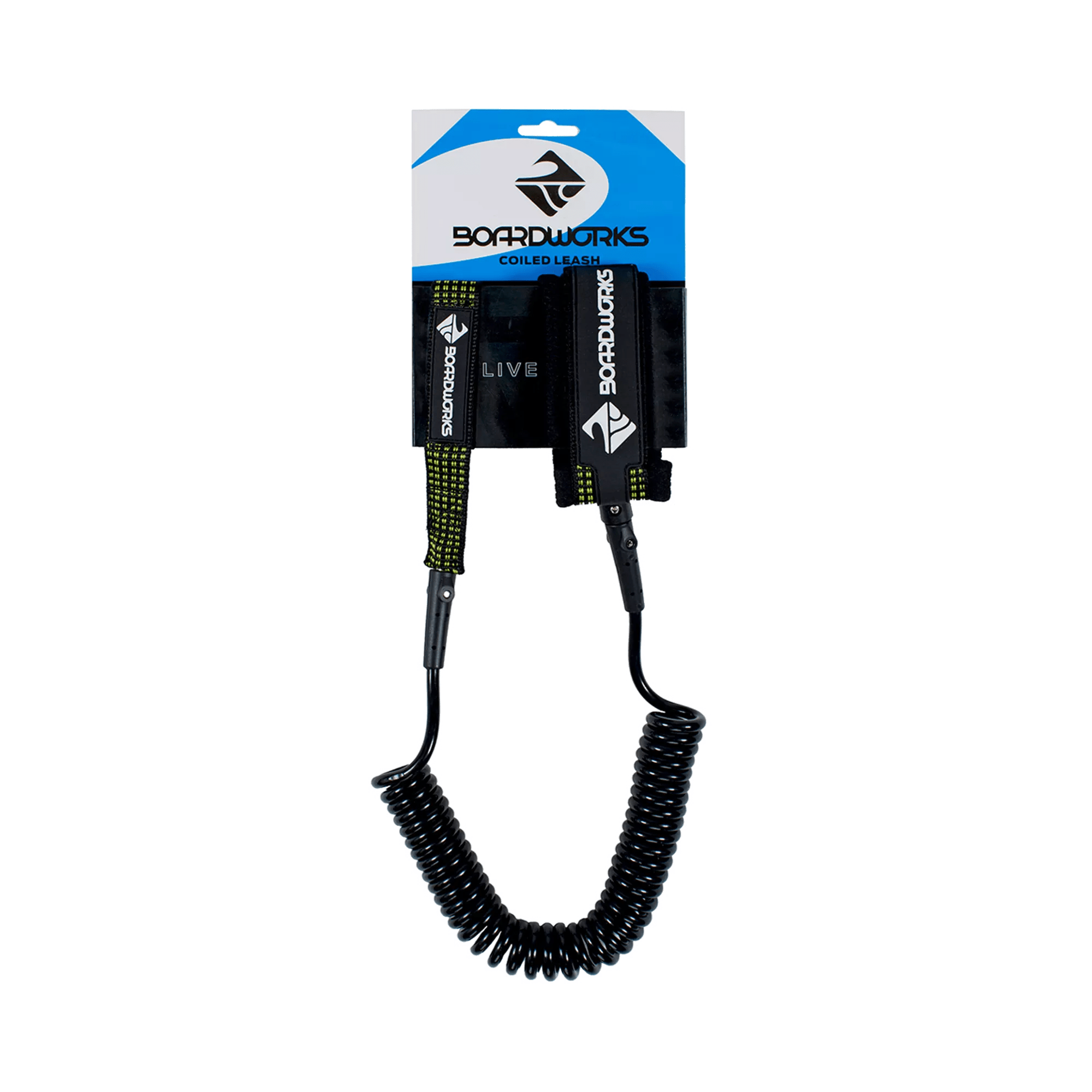 BOARDWORKS - 11' Coiled Paddle Board Leash - Black - 848201016365 - TOP 