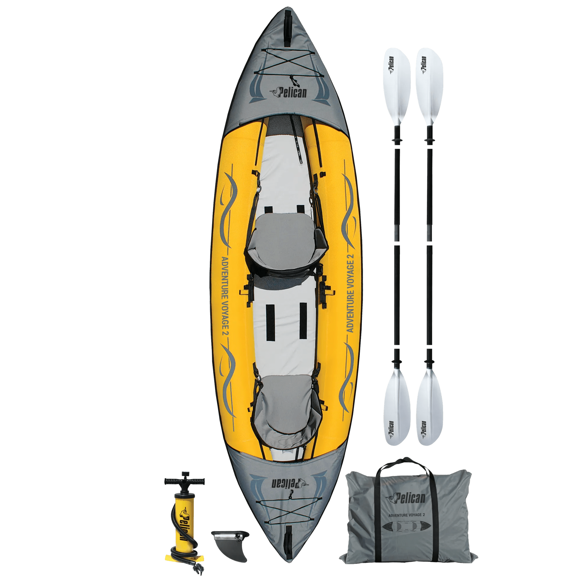 ADVANCED ELEMENTS - Adventure Voyage 2 Inflatable Kayak with Pump - Yellow - AE6023-PP - TOP 