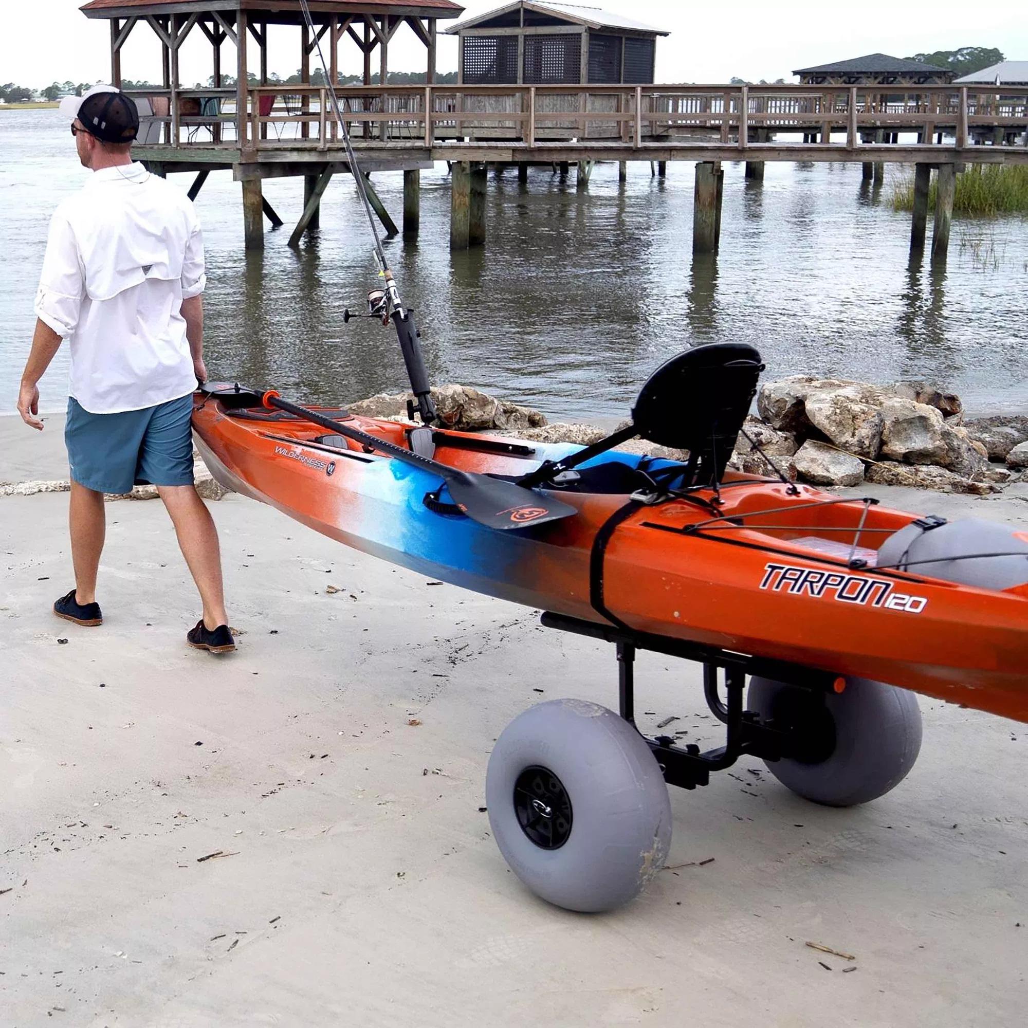 WILDERNESS SYSTEMS - Heavy-Duty Kayak Cart With 13" Beach Wheels - Black - 8070167 - LIFE STYLE 1