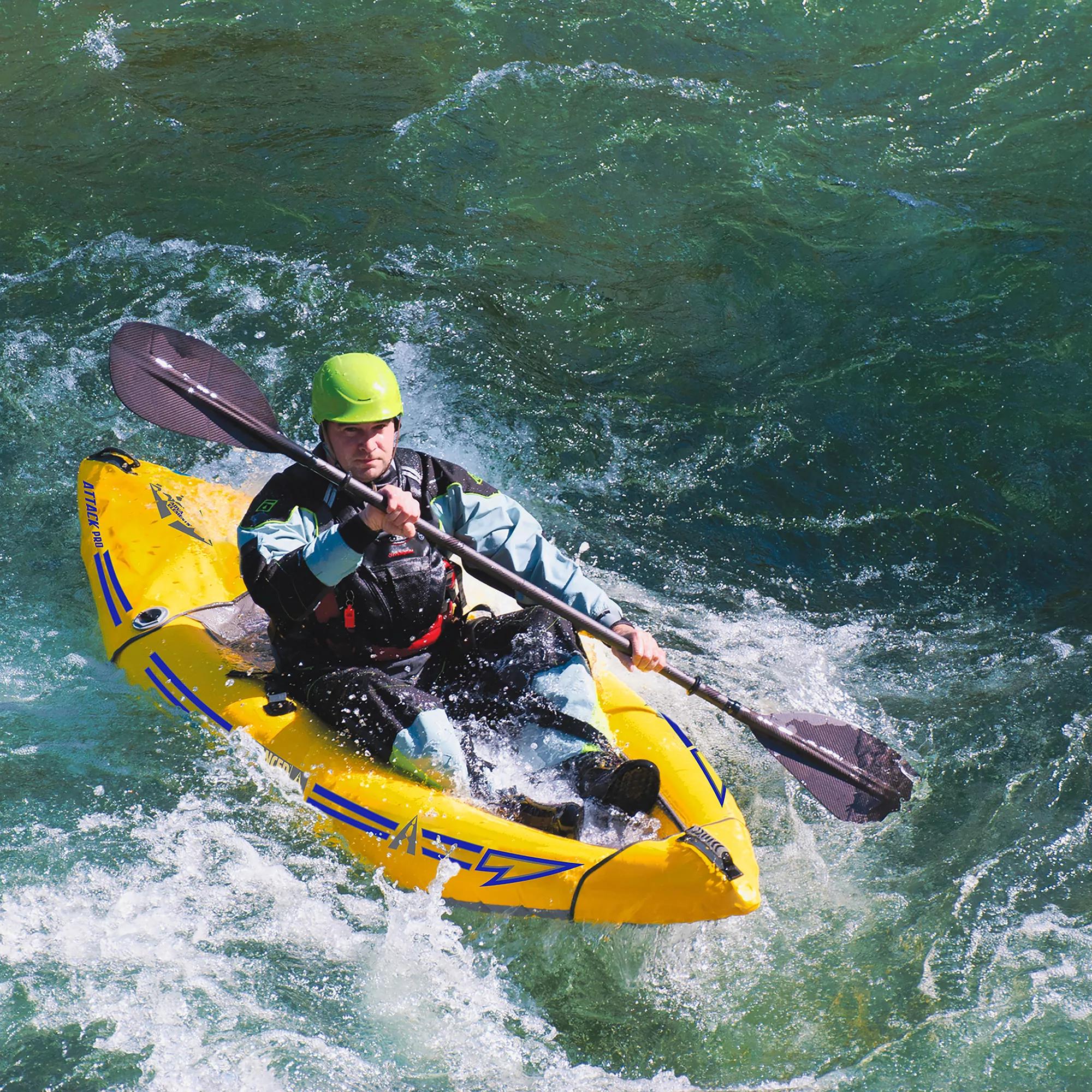 ADVANCED ELEMENTS - Attack™ Pro Whitewater Kayak with Pump - Yellow - AE1051-Y-P - LIFE STYLE 1