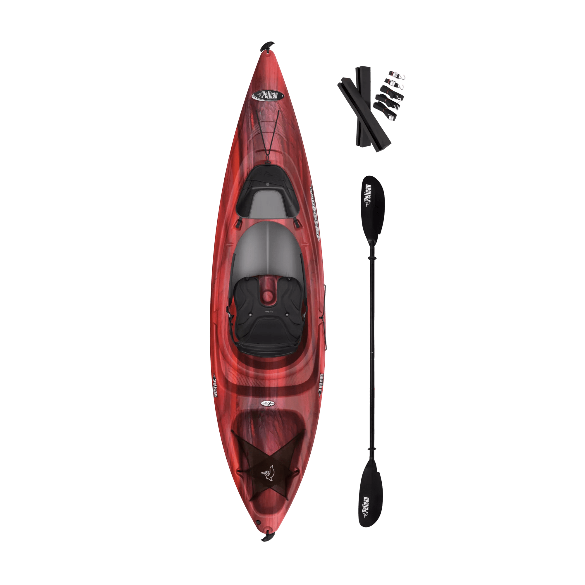 PELICAN - Mission 100 Kayak with Paddle - Red - KAP10P404 - TOP