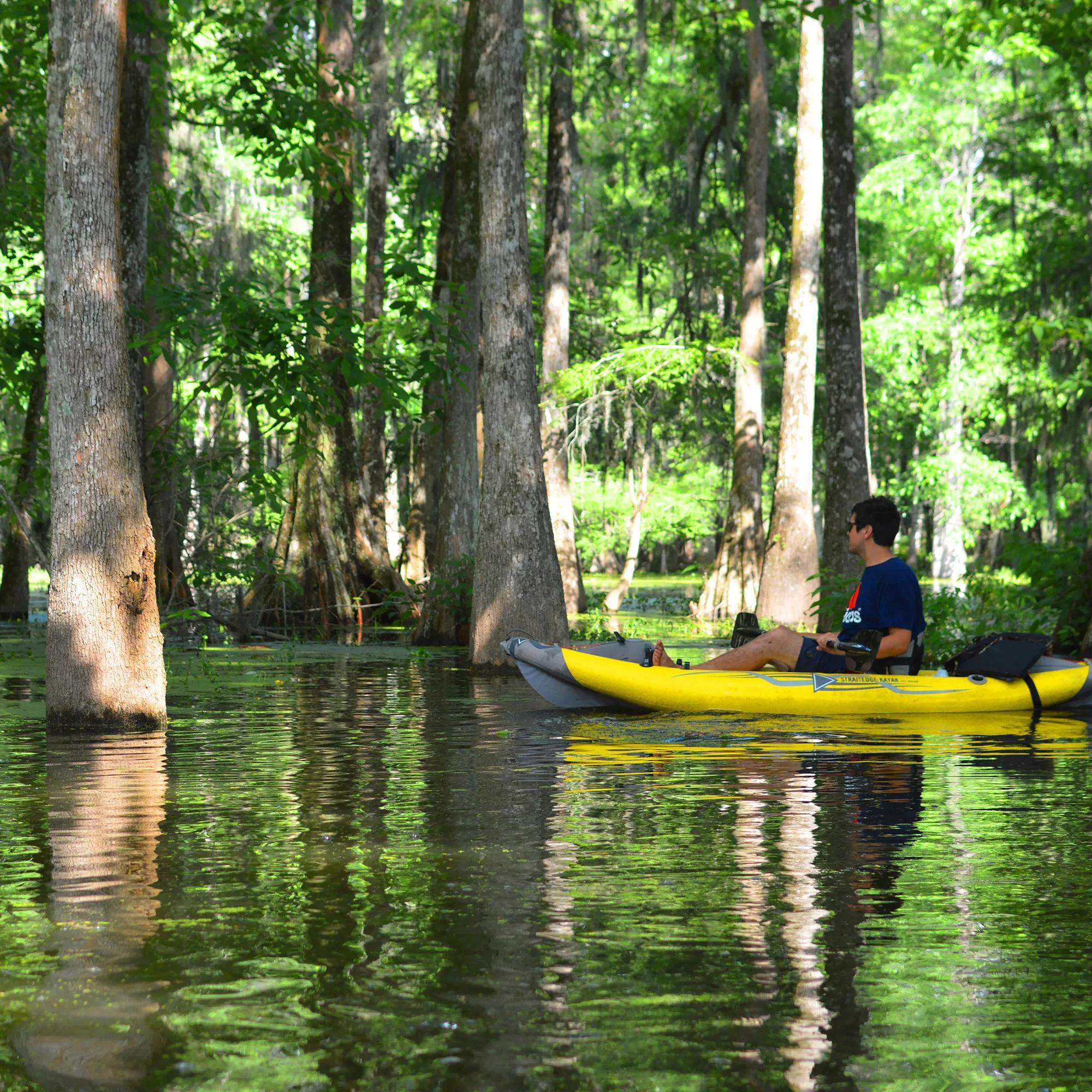 ADVANCED ELEMENTS - StraitEdge™ Crossover Kayak with Pump - Yellow - AE1006-Y-P - LIFE STYLE 1