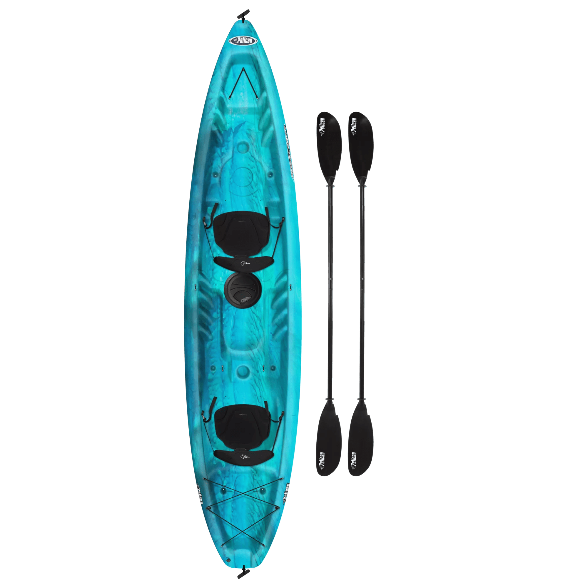 PELICAN - RUSTLER 130T Tandem Recreational Kayak with Paddle - White - KUF13P102-00 - TOP