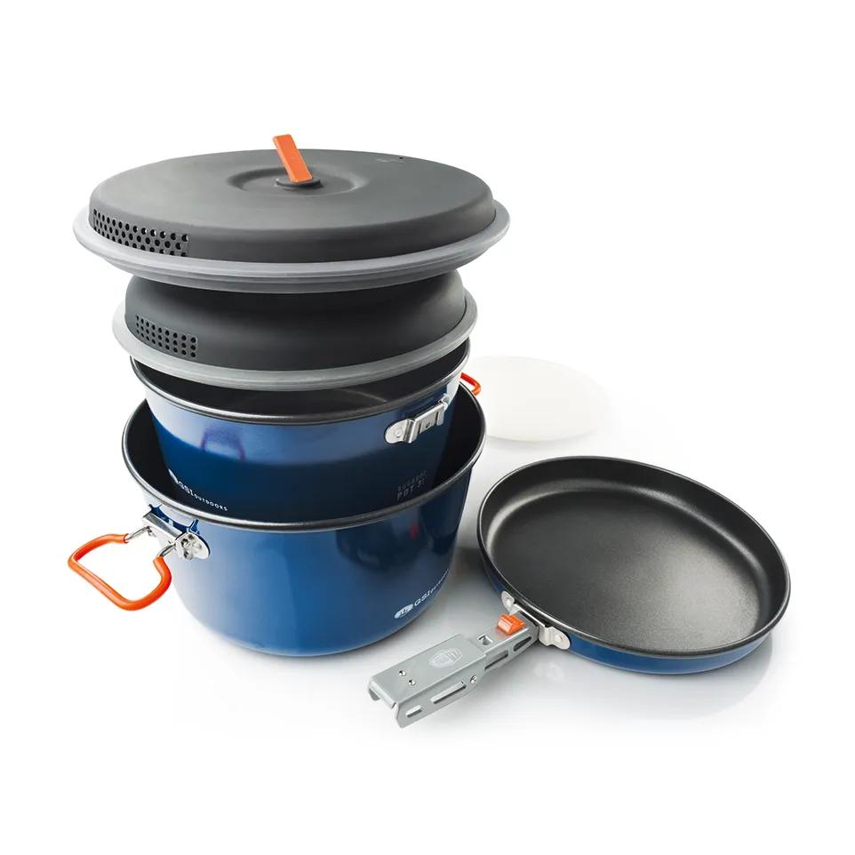 GSI OUTDOORS - Bugaboo Ceramic Base Camper Cookset - Blue - 44234 - TOP 