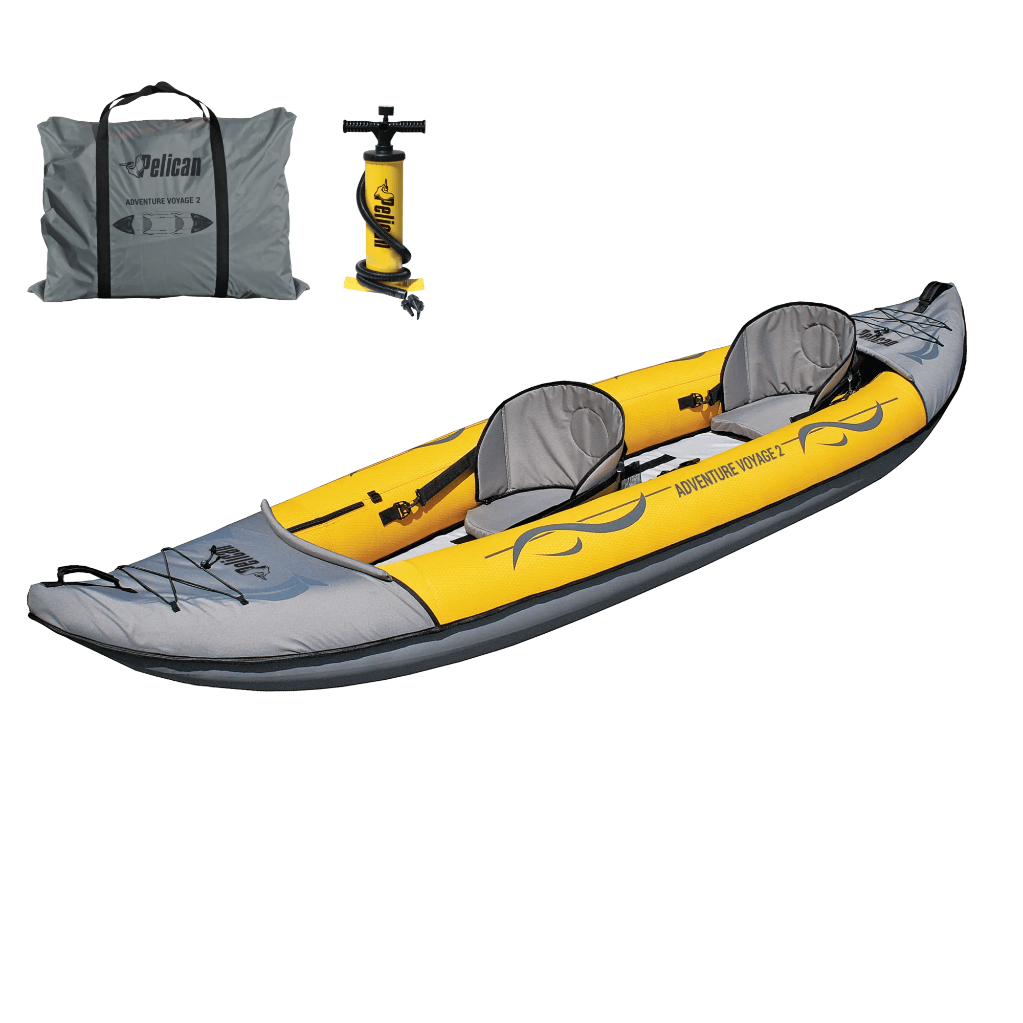 PELICAN - Adventure Voyage 2 Inflatable Kayak with Pump - Yellow - AE6023-PP - ISO