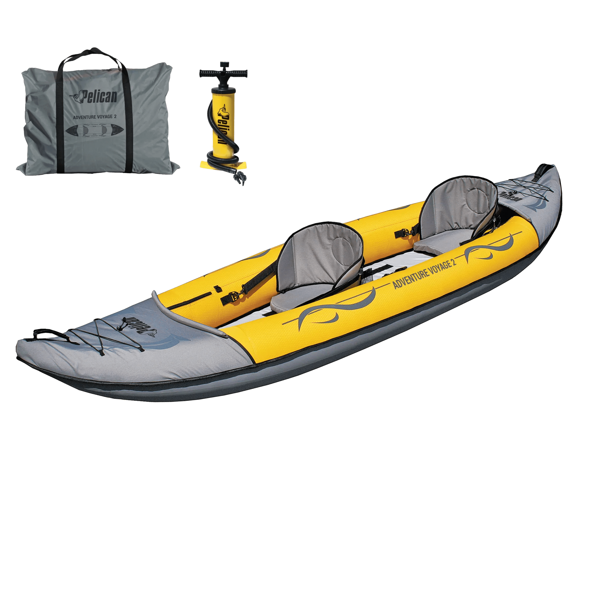 PELICAN - Adventure Voyage 2 Inflatable Kayak with Pump - Yellow - AE6023-PP - ISO 