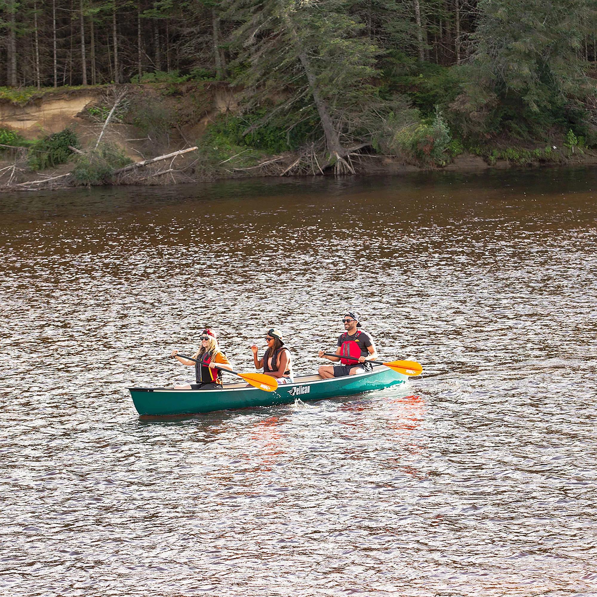  Expedition Canoe for Family or Fishing 15.8ft, 2 to 4 Person, Comfortable Seats with 2 Paddles, Lightweight Stable & Easy to Maneuver