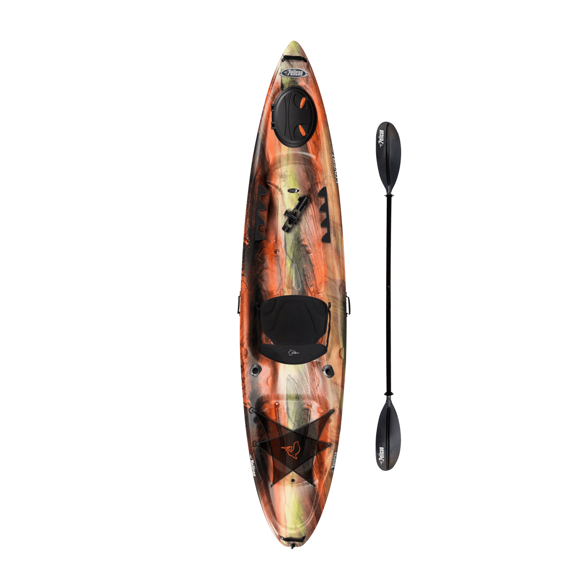 PELICAN - Covert 120 Angler Fishing Kayak - Grey - KWF12P104 - TOP 