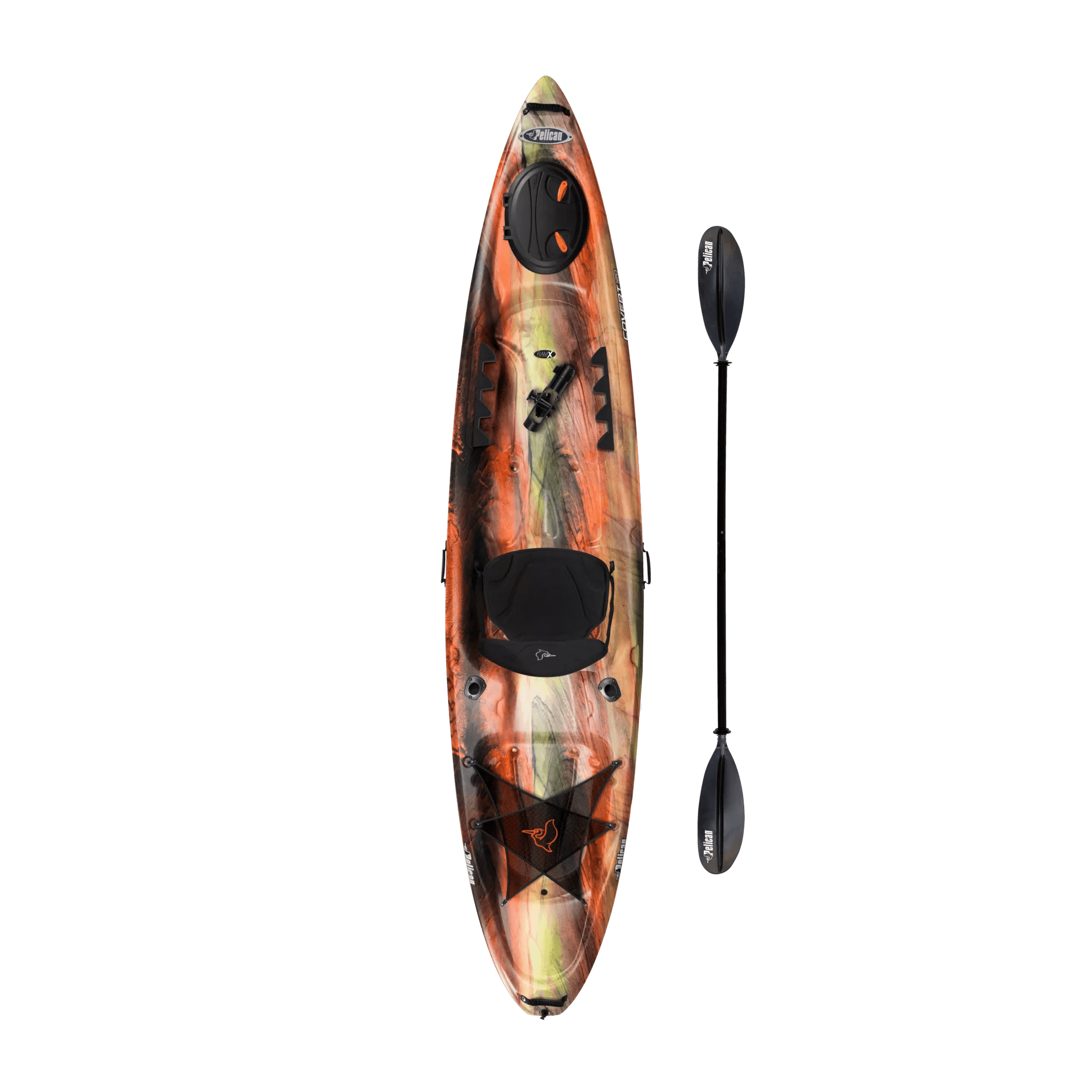 PELICAN - Covert 120 Angler Fishing Kayak - Grey - KWF12P104-00 - TOP