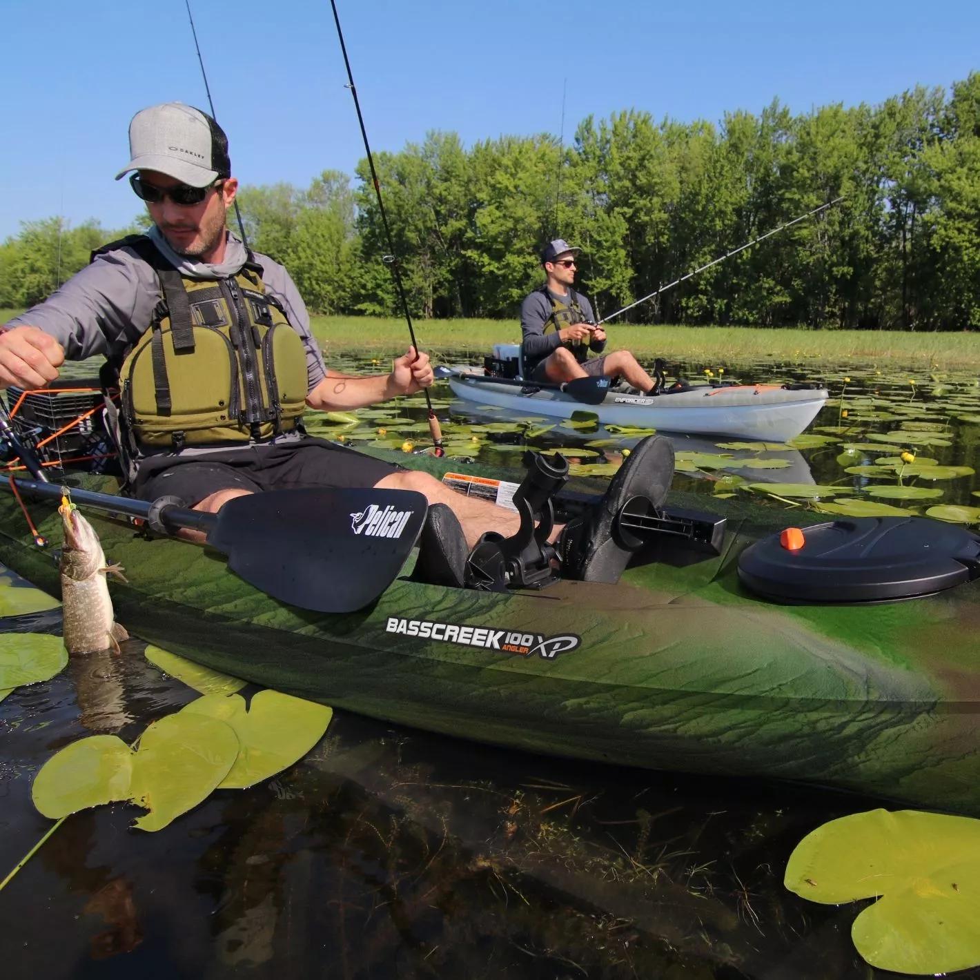 PELICAN - Basscreek 100XP Angler Fishing Kayak - Grey - KWP10P100-00 - LIFE STYLE 3