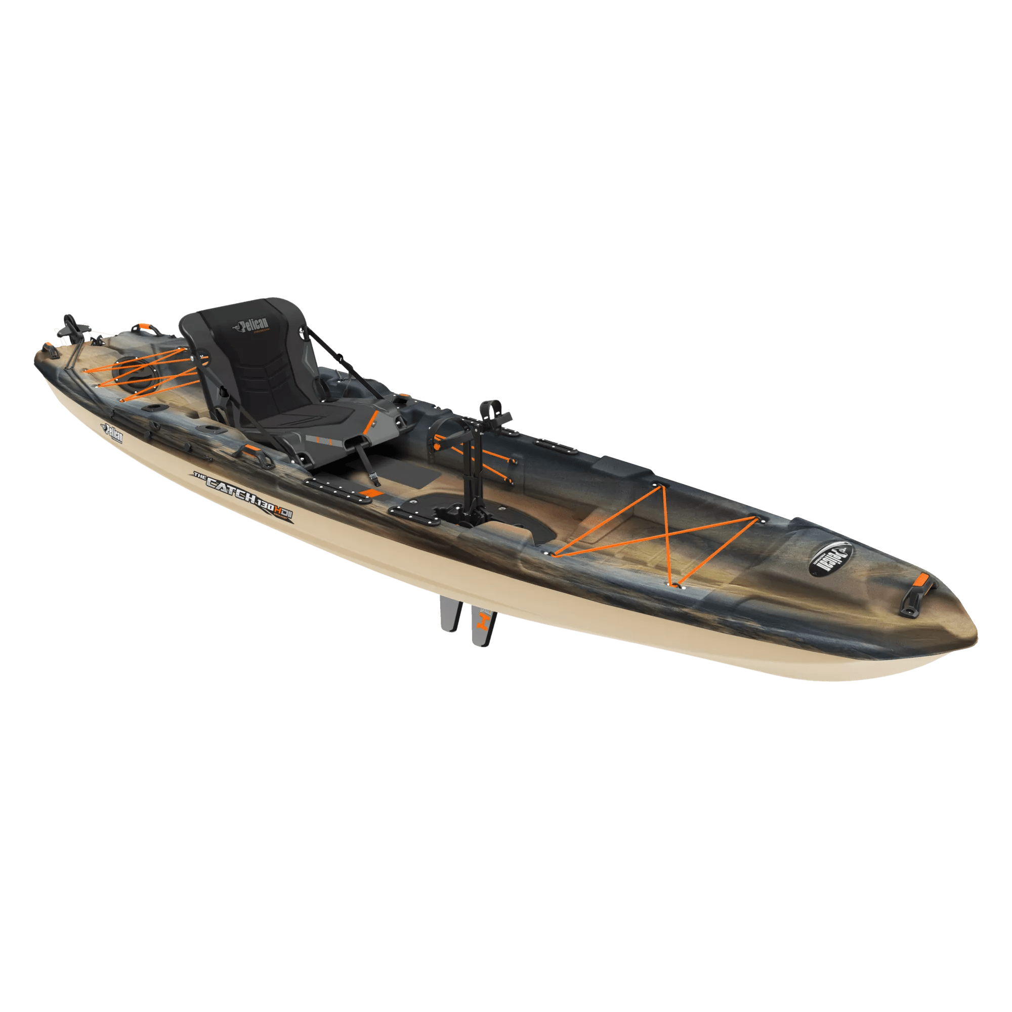 PELICAN - Kayak de pêche Catch 130 Hydryve II - Grey - KRP13P100-00 - ISO 