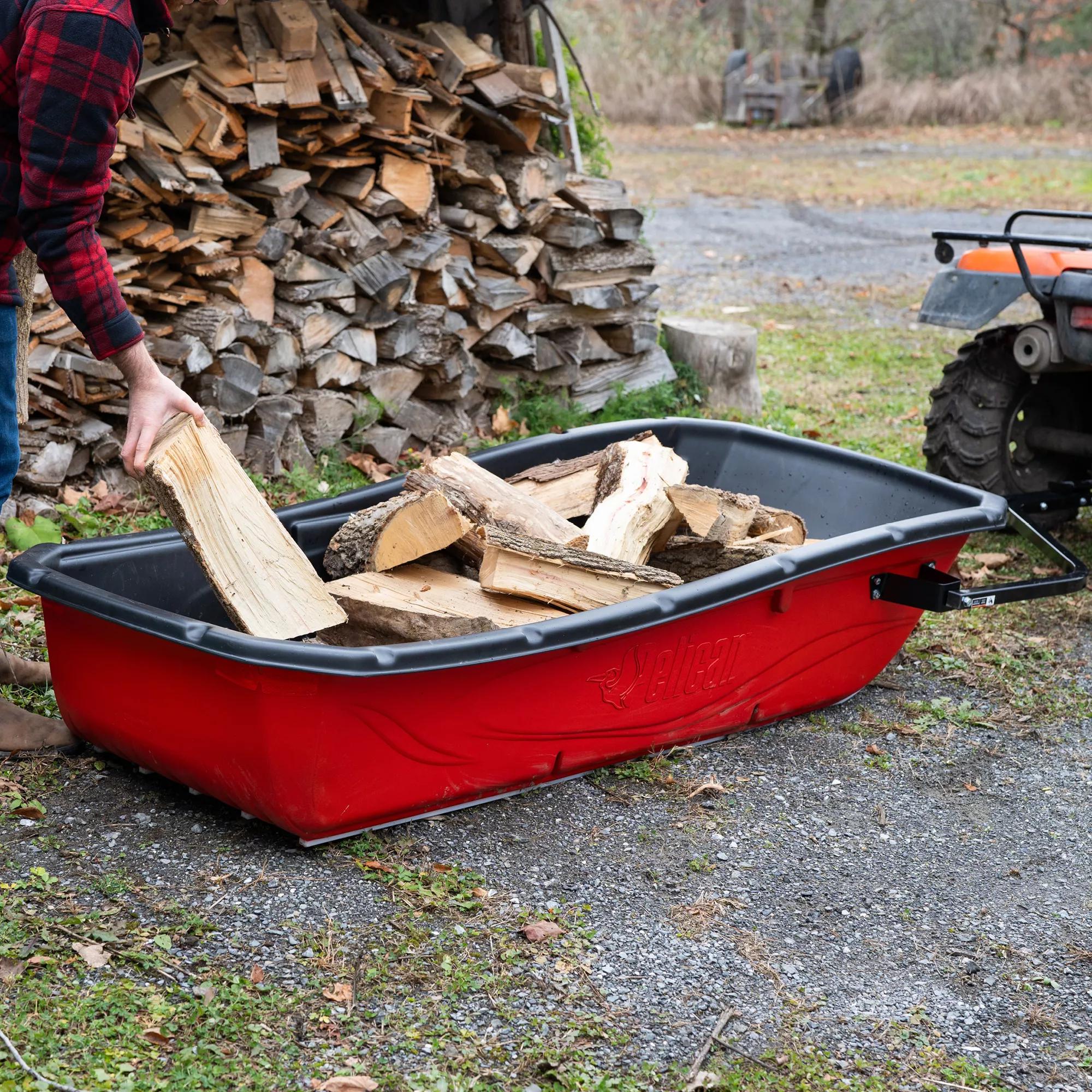 PELICAN - Trek Sport 82 Utility Sled with Runners, Tow Hitch & Travel Cover - Red - LHT82PB01-00 - LIFE STYLE 3