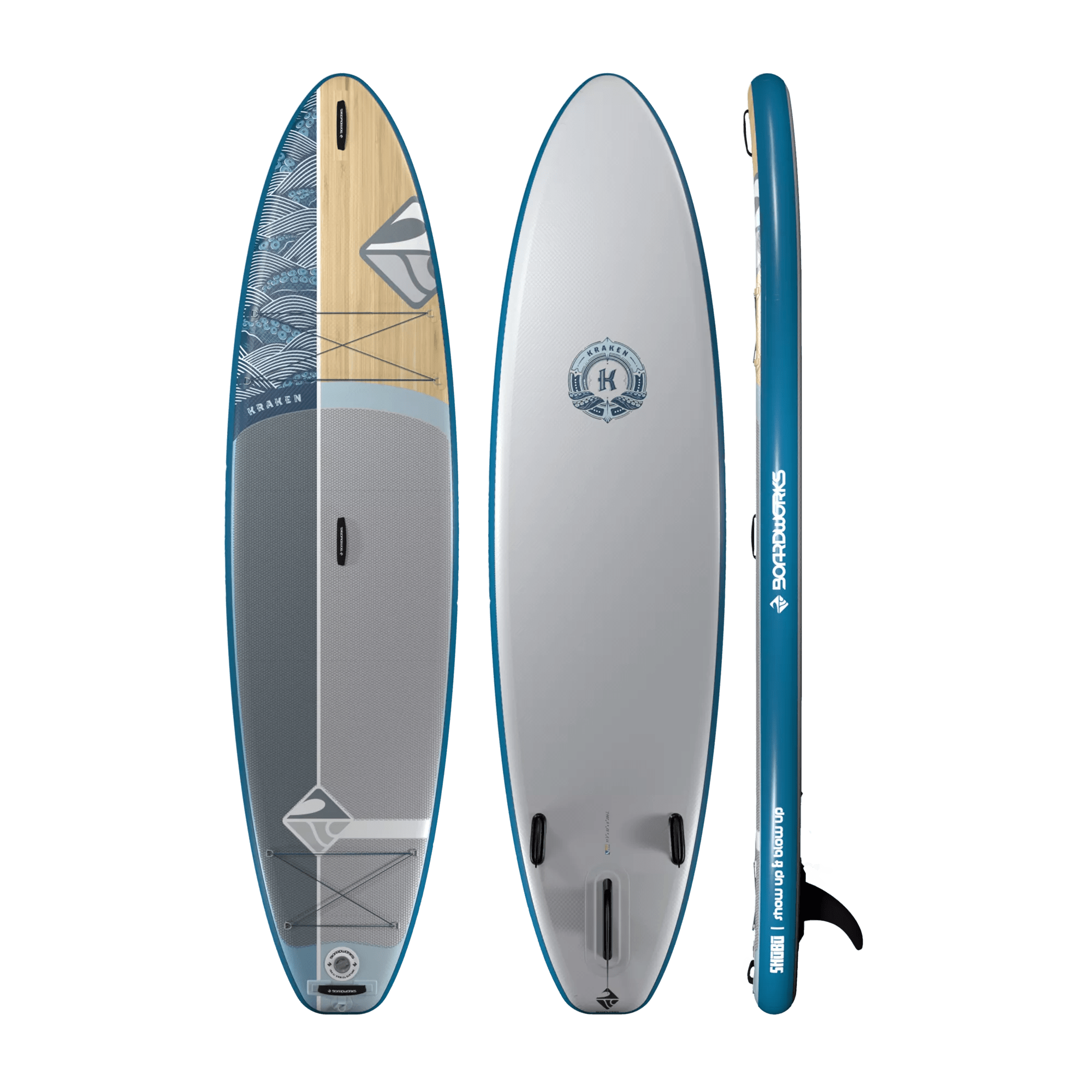 BOARDWORKS - Planche à pagaie gonflable Shubu Kraken de 3,4 m (11 pi) - Blue - 4450539533 - TOP