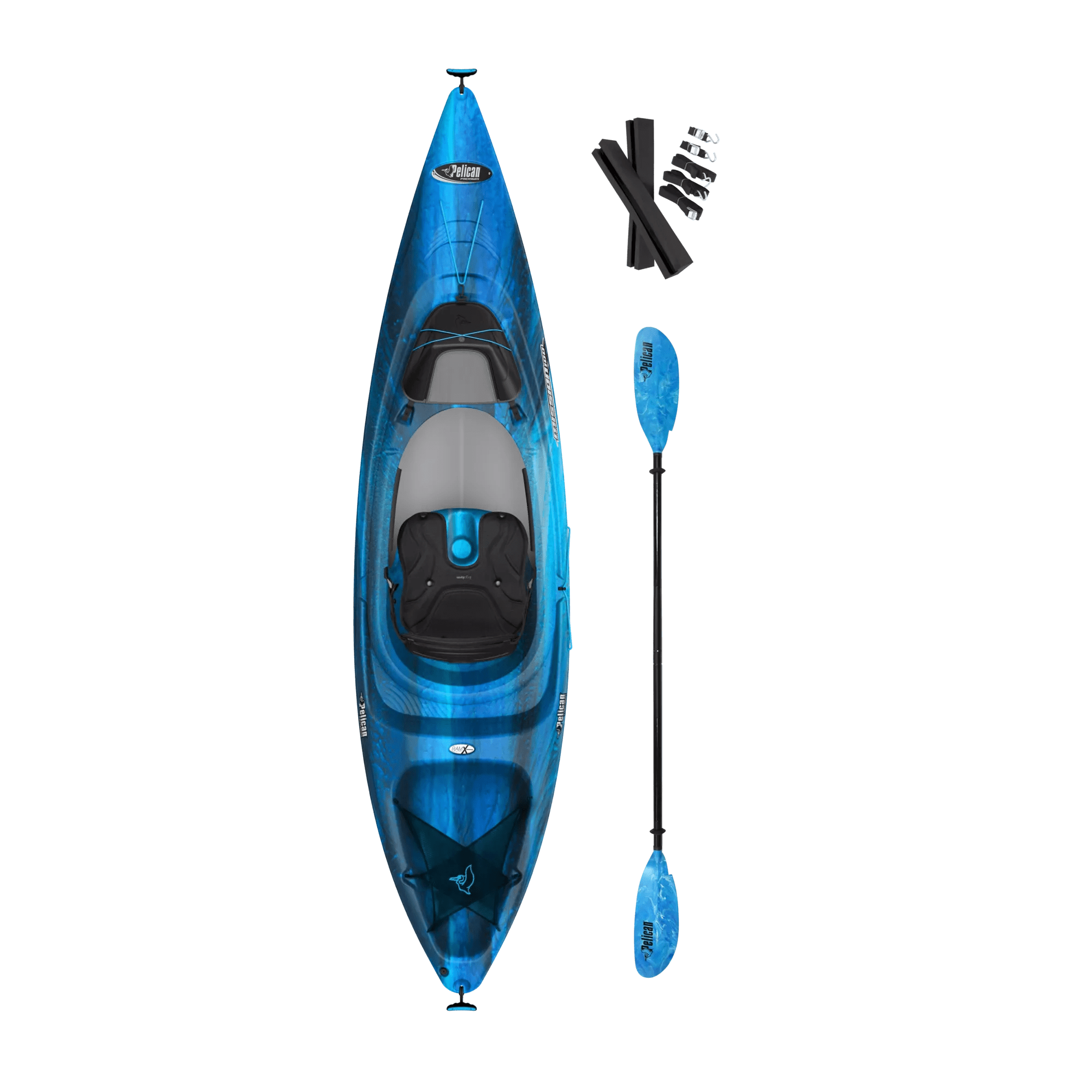 PELICAN - Mission 100 Kayak with Paddle - Blue - KAP10P100-00 - TOP