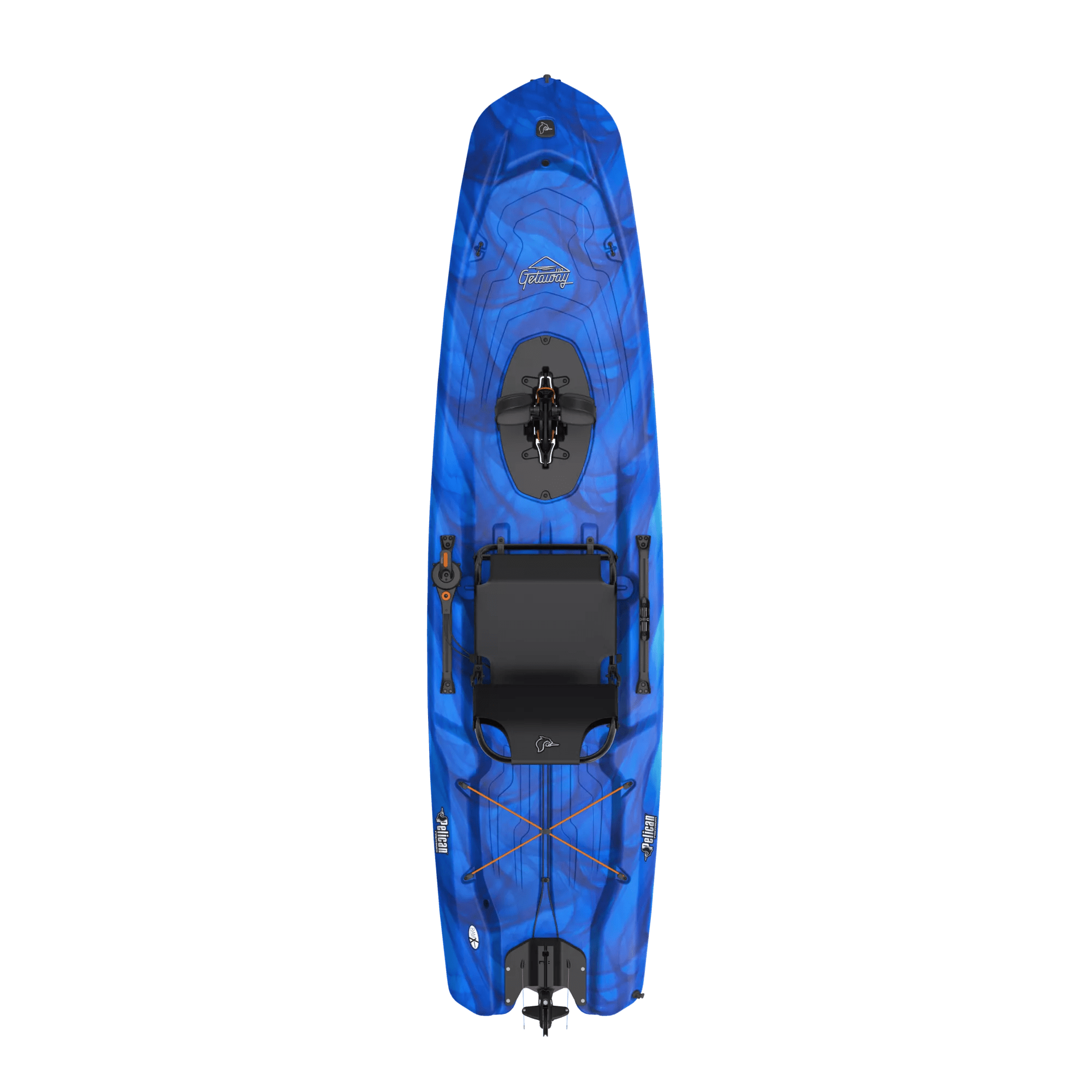 PELICAN - Getaway 110 HDII Recreational Pedal Kayak - Blue - MHP10P101-00 - TOP